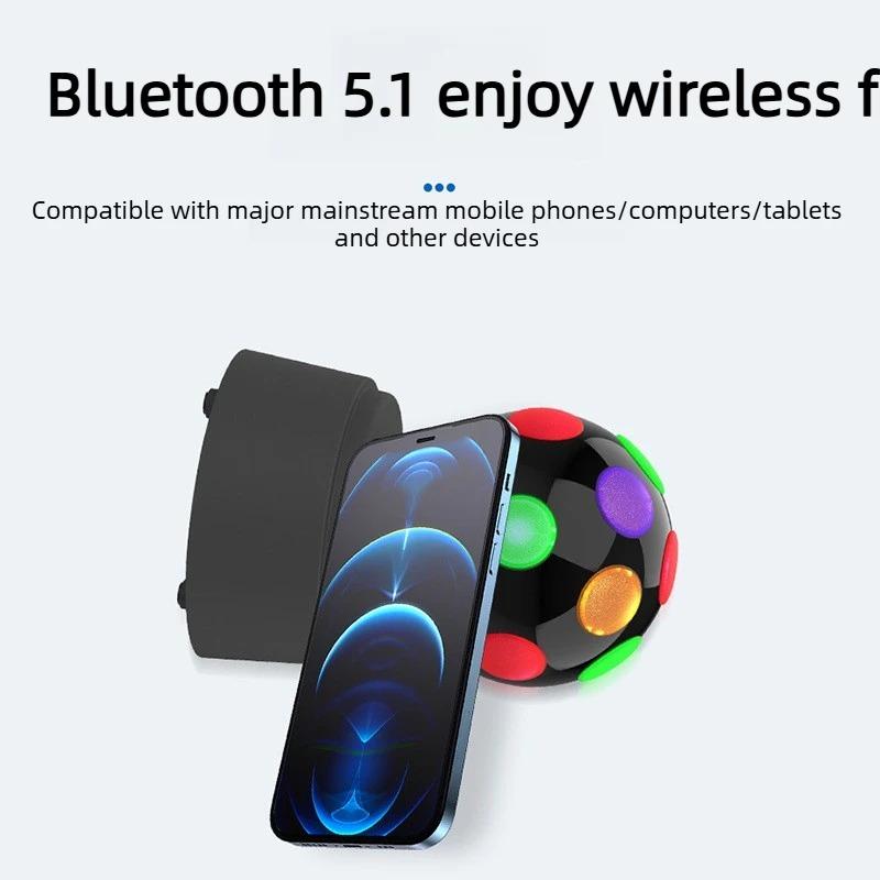 Портативная Hi-Fi Bluetooth колонка с 360° проекционным светом, сценическая беспроводная саундбар-колонка, высокочувствительное FM-радио, музыкальный плеер