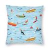 Water Skiing On Lake Square Pillowcase Polyester Linen Velvet Pattern Decor Throw Pillow Case Home Cushion Cover Wholesale