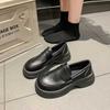 Туфли на платформе, женские черные туфли в студенческом стиле, маленькие кожаные туфли, универсальные британские лоферы, туфли для платья 2025, туфли jk