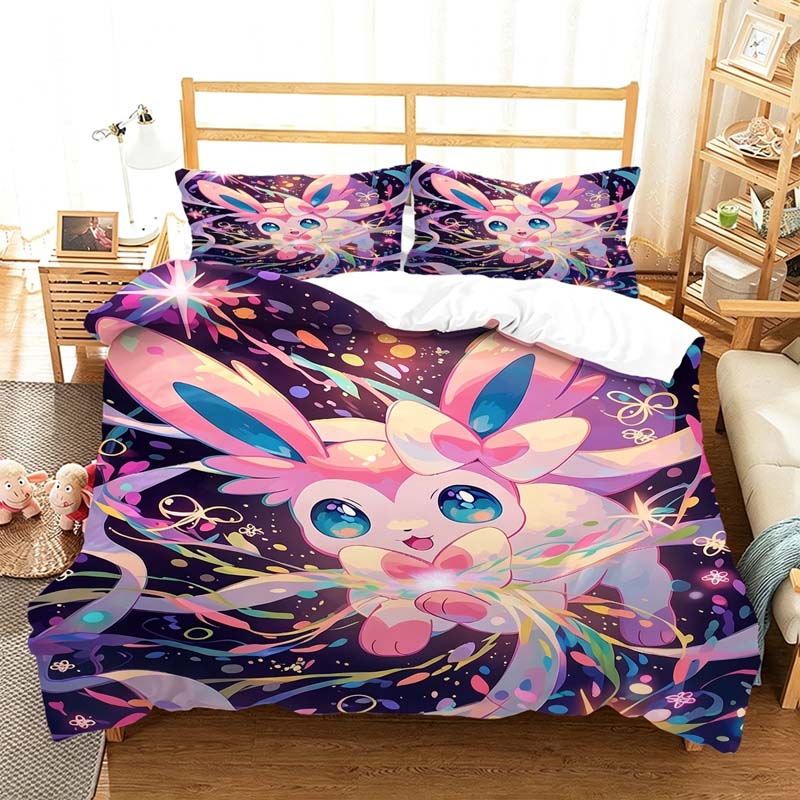 Cute Cartoon pokemom Sylveon Pillow Cover Duvet Cover Home Room Decoration Children Gift Boy Girl Bedroom Decoration