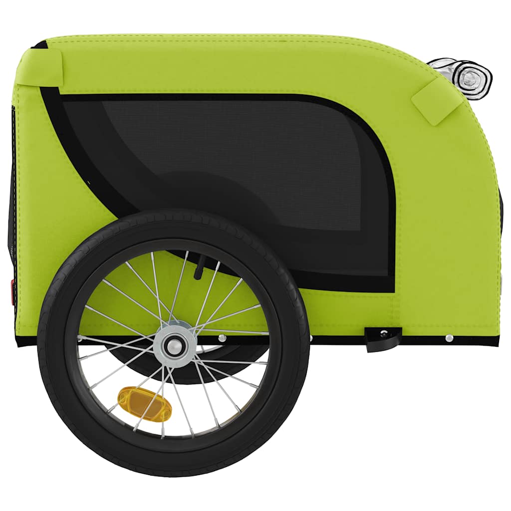 Bike Trailer for Dogs Green and Black Oxford Fabric & Iron