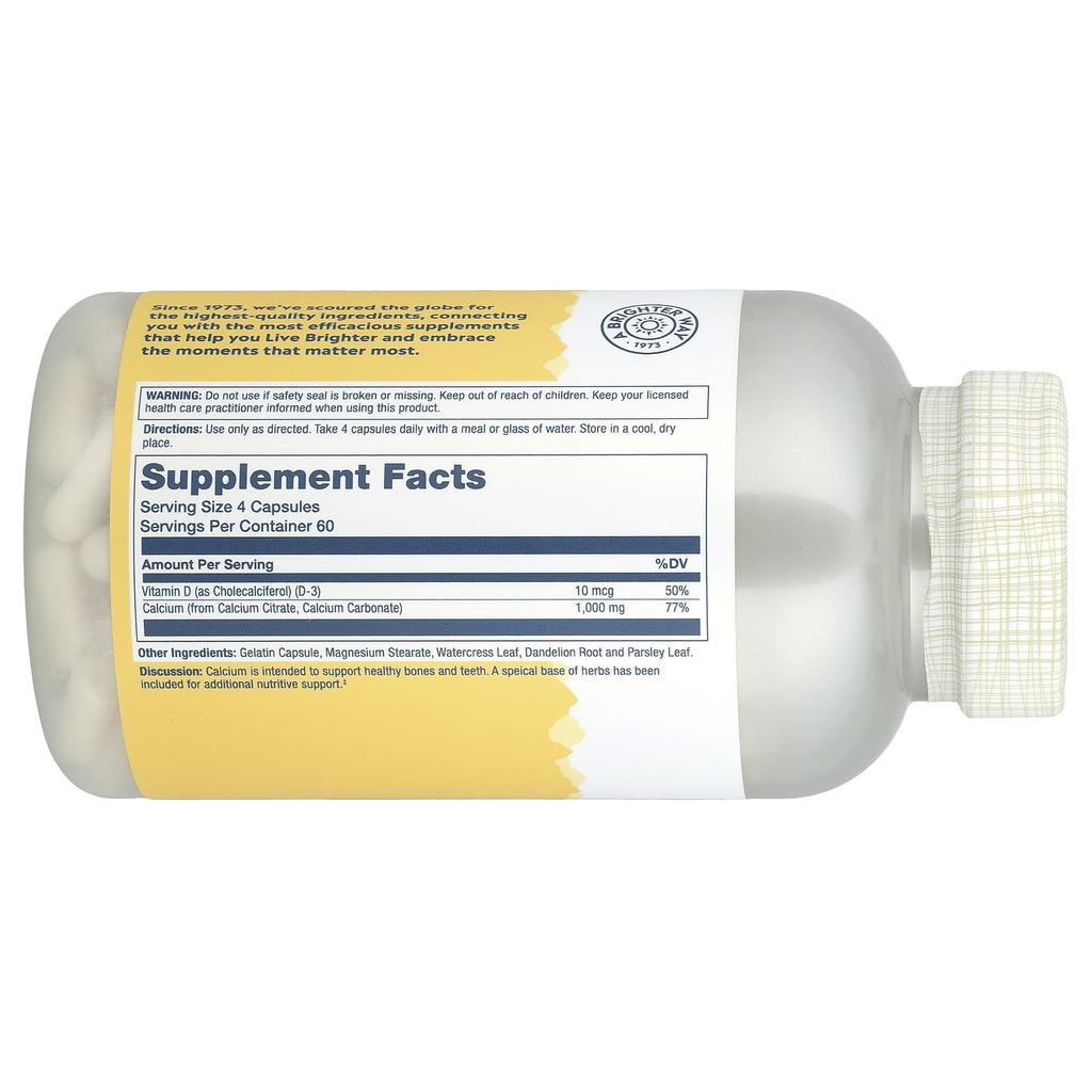 Calcium Citrate with Vitamin D3, 1,000Mg, 240 Capsules (250Mg Per Capsule)