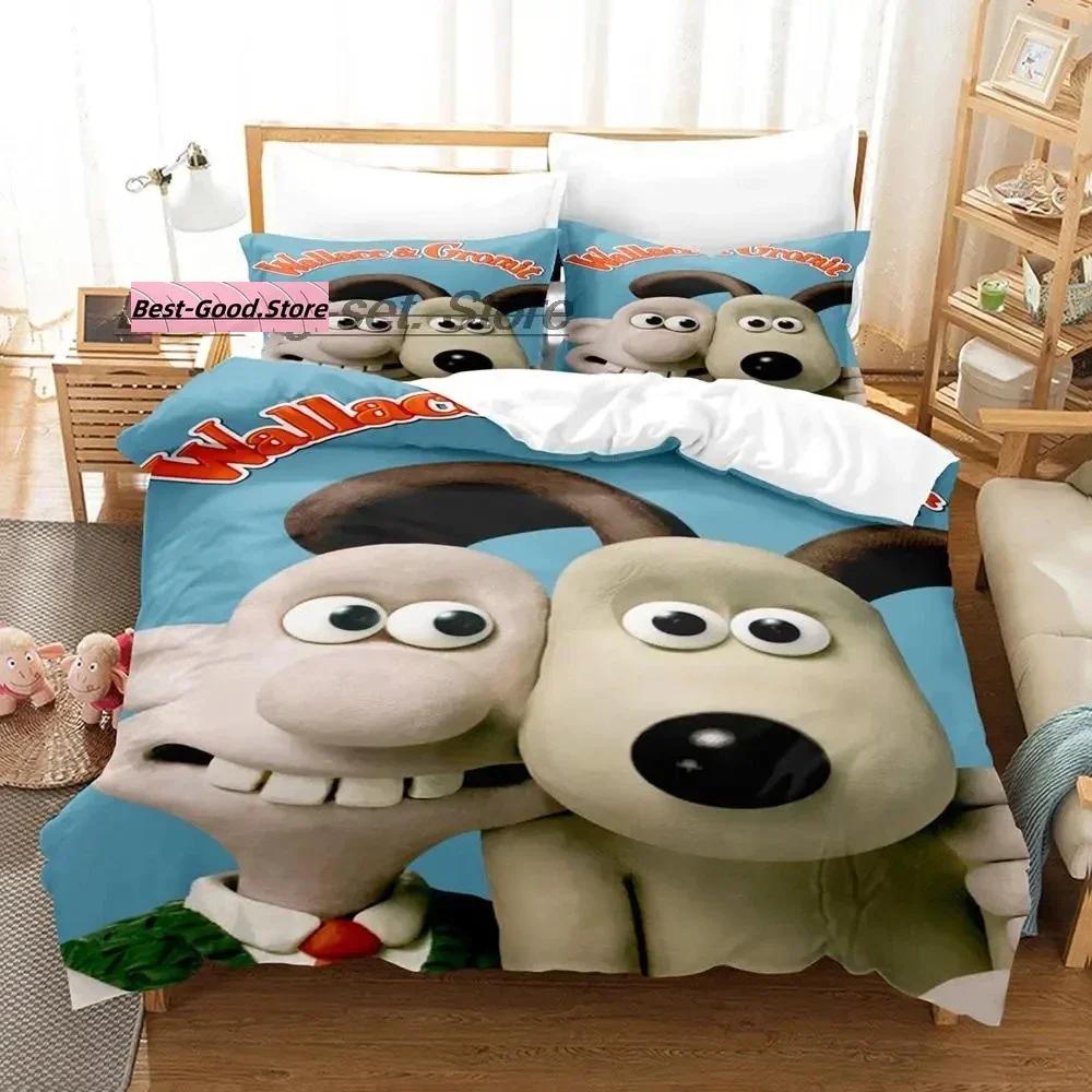 Комплект постельного белья Kawaii Gromit Single Twin Full Queen King Size, комплект постельного белья Aldult Kid Bedroom Duvetcover Sets Print Anime Bed Sheet Set