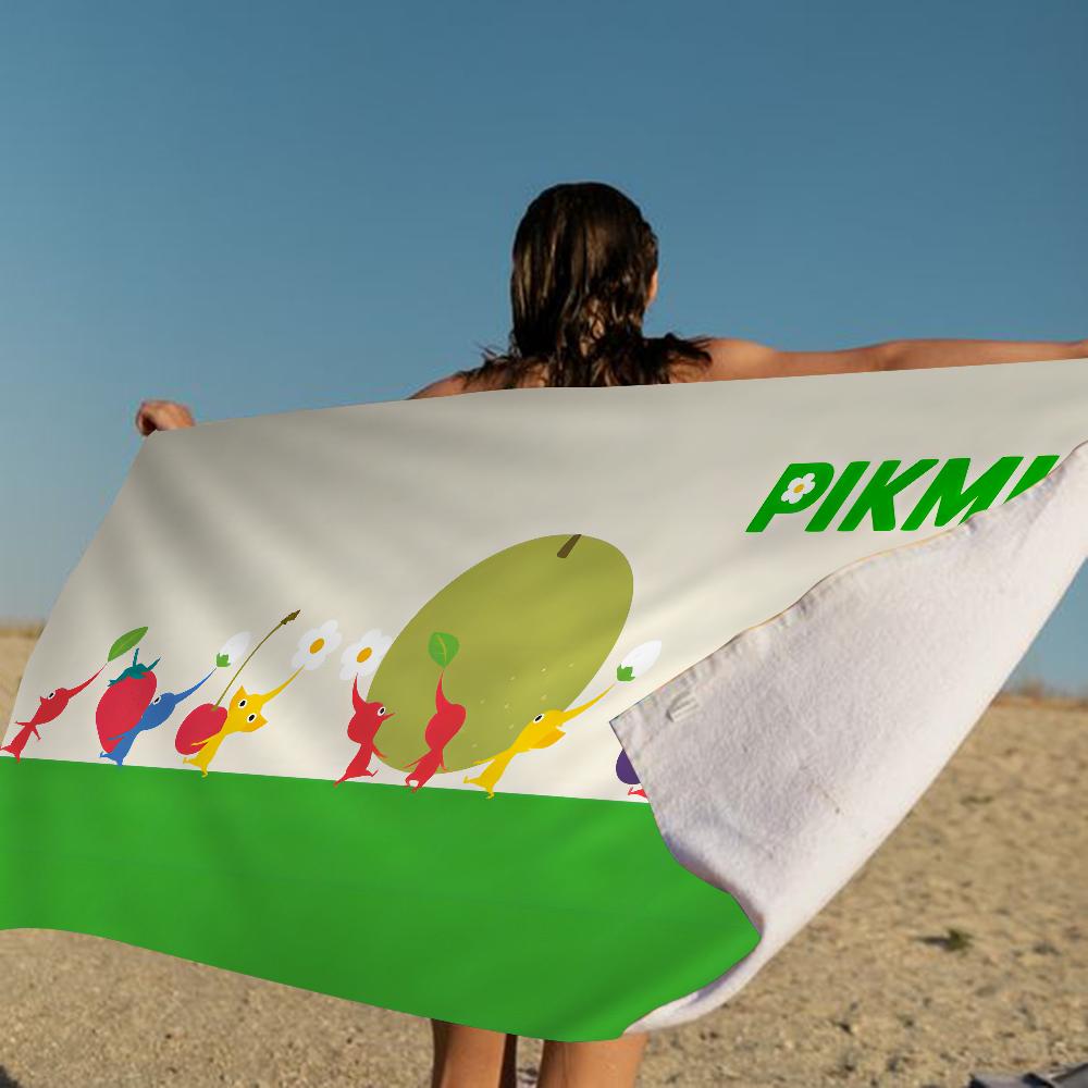 Игровое одеяло из микрофибры Pikmin Быстросохнущие пляжные полотенца Большой размер с принтом Супервпитывающее полотенце-одеяло для бассейна