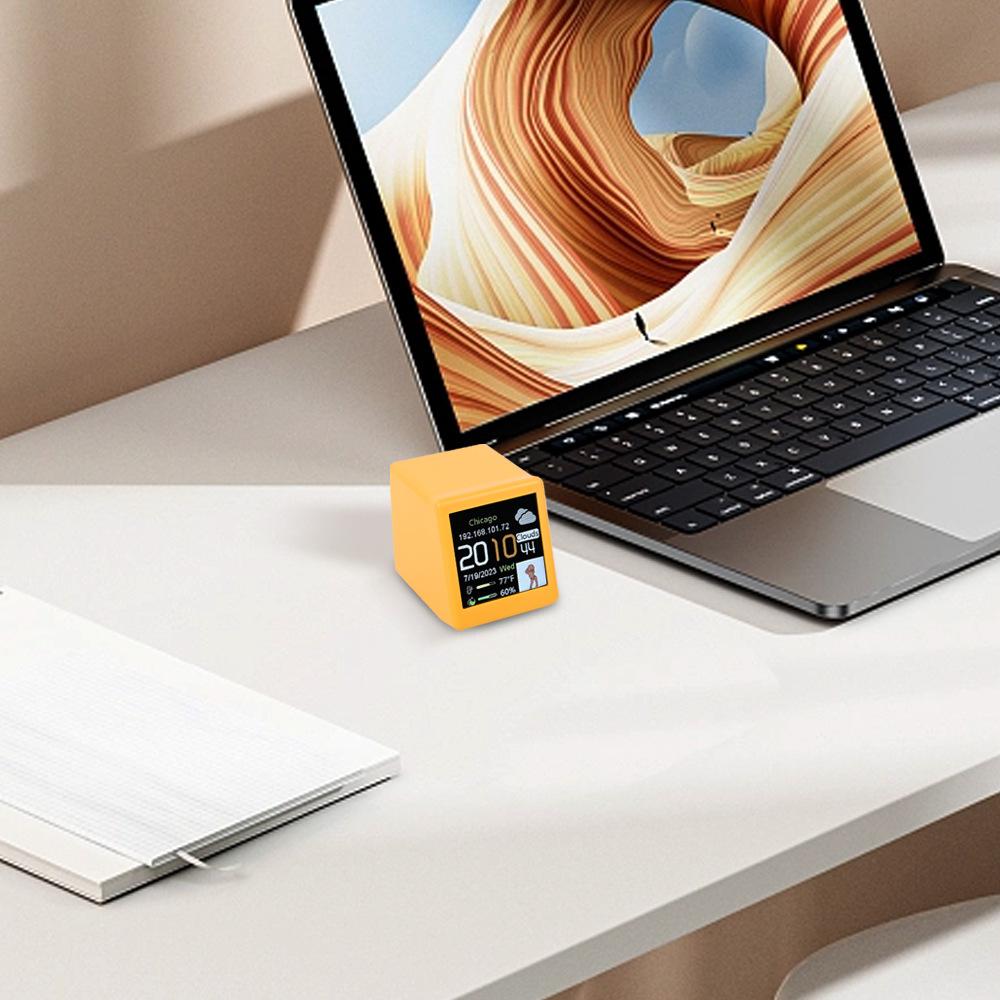 Симпатичная портативная смарт-метеостанция Wi-Fi с дисплеем погоды, температуры, влажности, времени, будильника, украшения рабочего стола