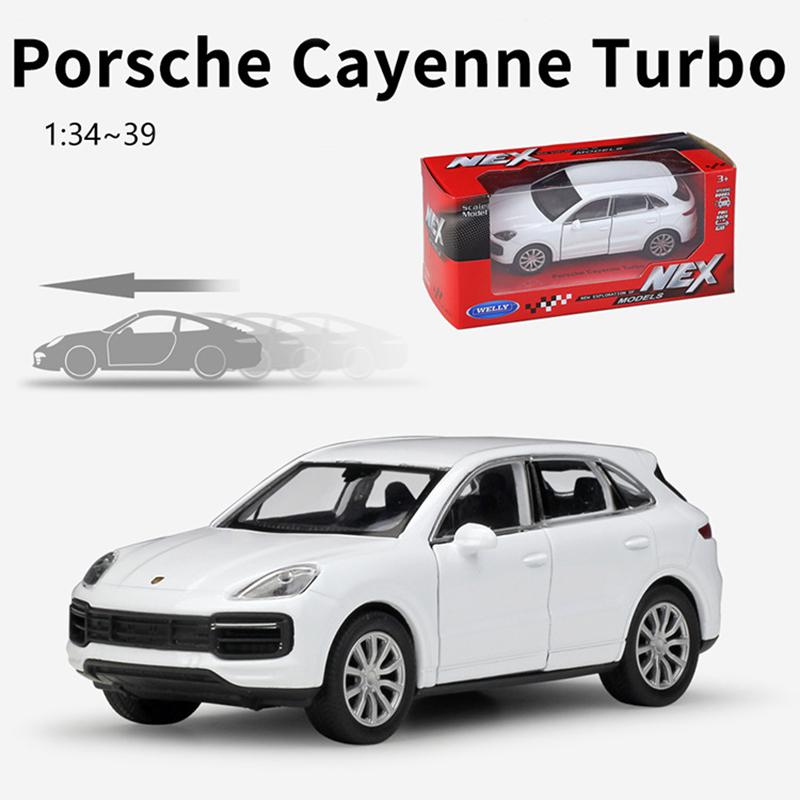 Welly 1:36-масштабная модель автомобиля из сплава Porsche Cayenne Turbo, литая под давлением металлическая игрушечная модель автомобиля, модель автомобиля с высокой имитацией, детские подарки
