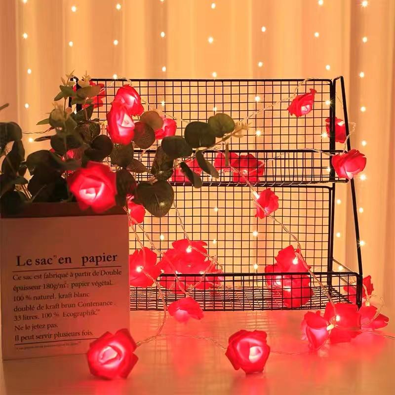 Хорошая комната, искусственный букет цветов, 20 светодиодных занавесок, украшение для дома, розовые гирлянды, Рождественские гирлянды