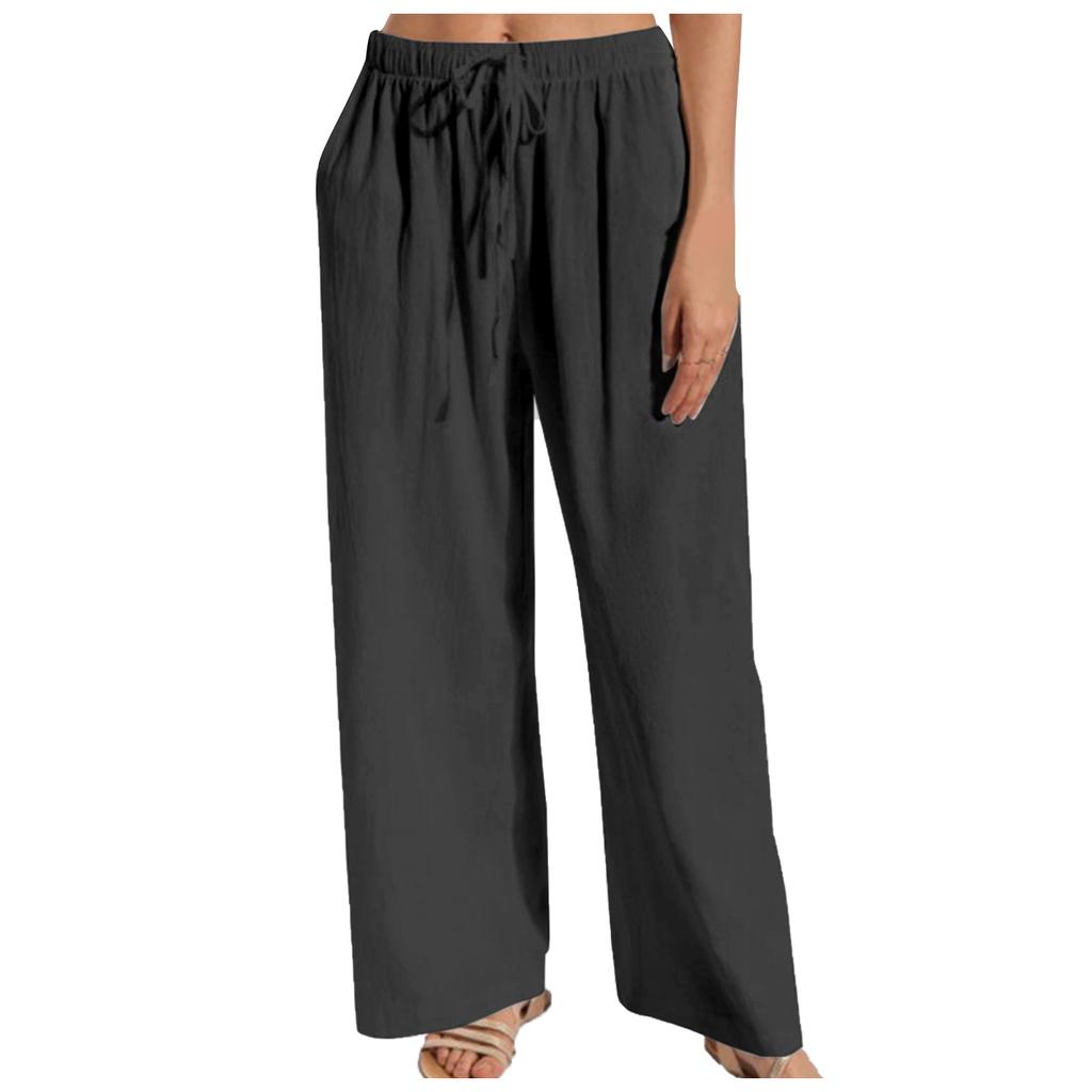 Модные женские однотонные свободные и удобные карманные брюки для отдыха