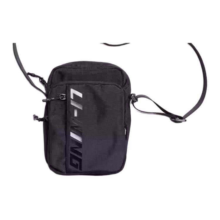 Li Ning Childrens Logo Print Adjustable Shoulder Strap Shoulder Bag Kids Shoulder Bag Black YBDU069-1