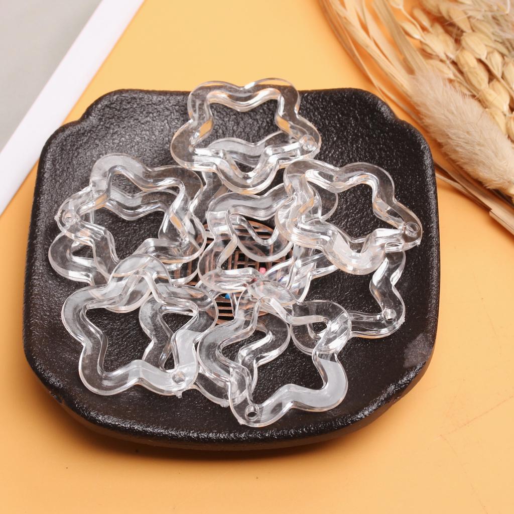 Pentagonal Pendant Creative for Bracelet Earring Making 30mm Star Loose Beads Transparent DIY Jewelry Accessories Charms Fashion Handmade Acrylic