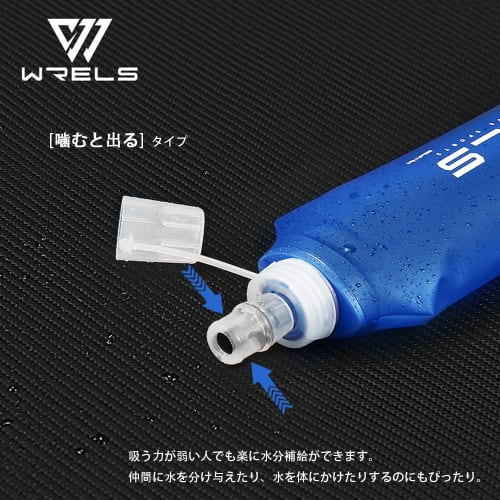 Soft Flask Hydration Bottle, 150ml/250ml/500ml, Foldable, with Dustproof Cap, Lightweight, for Running, Marathons, Hiking, and Mountaineering (Blue, 2