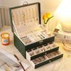Exquisite Large-Capacity Jewelry Storage Box for Necklaces, Earrings, Bracelets, and Rings.