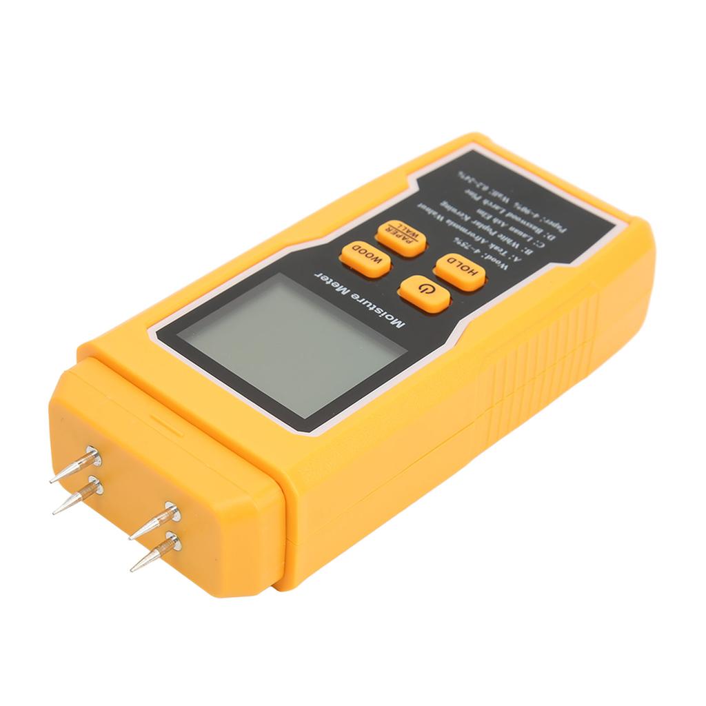 Деревянный влагомер Тестер влажности Игольчатый тип Большой ЖК-дисплей с подсветкой для дров бумаги