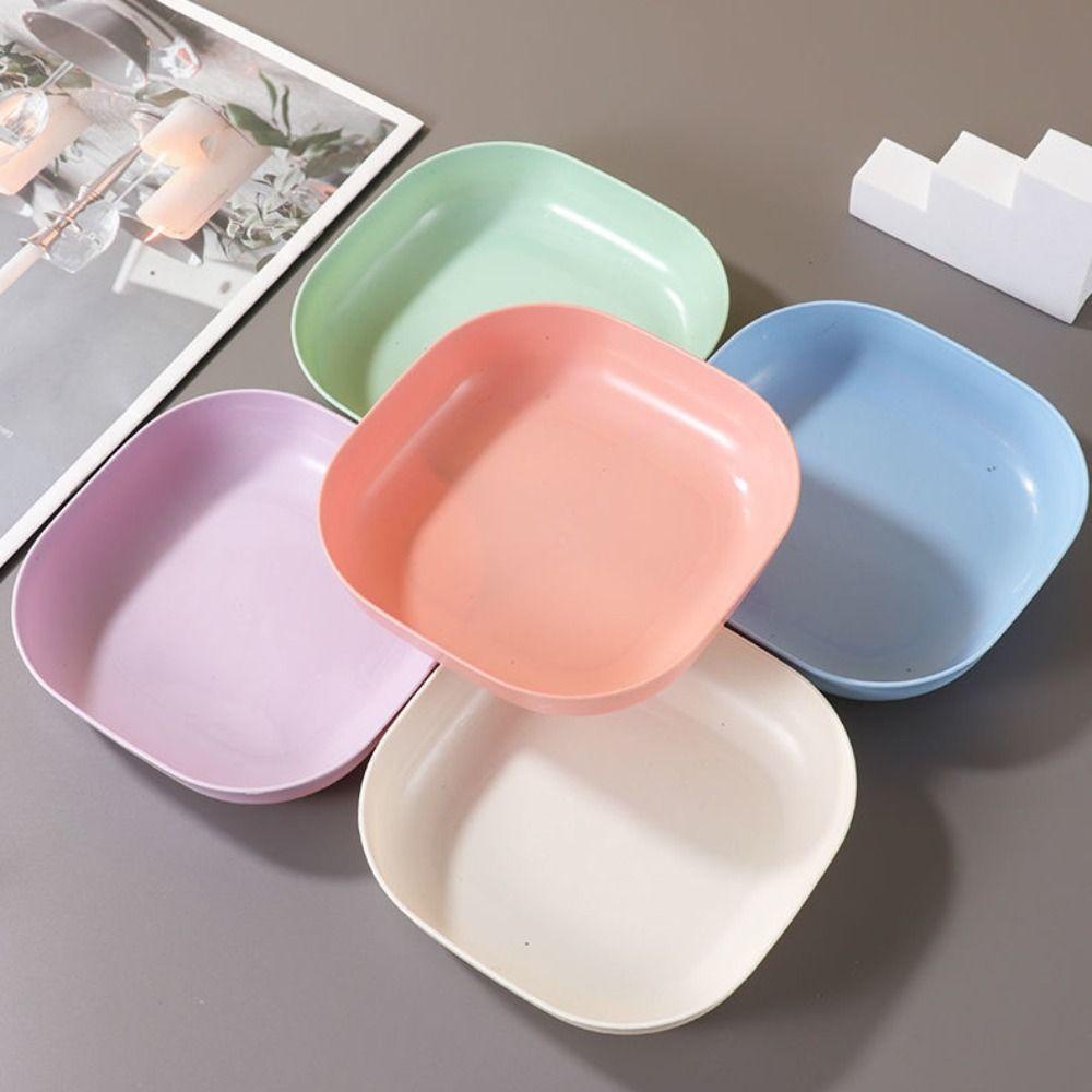10PCS Multicolor Fruit Plate Plastic Candy Plate With Storage Box Snack Dish Home Kitchen