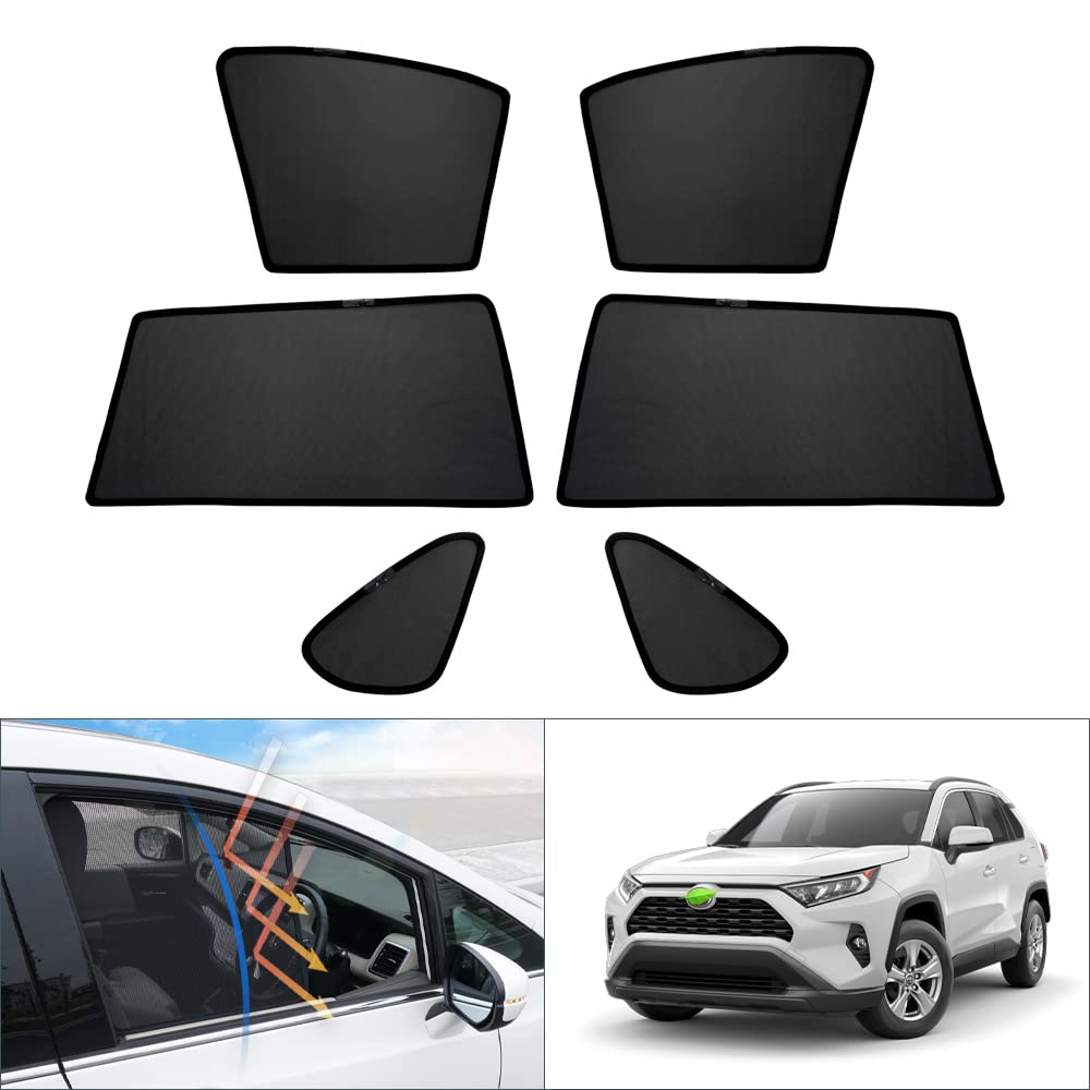 Cartist New RAV4 Mesh 5th Generation Blackout UV Magnetic Easy Light Interior New (50 Series) Sunshade, (H31.4-Present), Curtains, Protection,