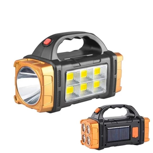 Ultra Bright LED+COB Solar Camping Light Portable USB Rechargeable Flashlight with Work Light 4 Gear Portable Power Source Lamp