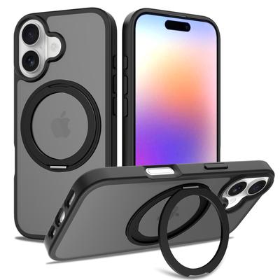 Чехол для мобильного телефона IPhone 17 с подставкой, вращение на 360 градусов для IPhone16pro, магнитный чехол для мобильного телефона с защитой от отпечатков пальцев и тактильным ощущением кожи