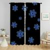 Blackout Curtains for Living Room Cartoon Snowflake Window Curtain for Room 2 Panel Halloween Decoration Partition Shades Camera