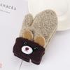 Children's Plus Velvet Thickened Bunny Gloves New Style Neck Finger Gloves Baby Kids Cute Windproof Gloves