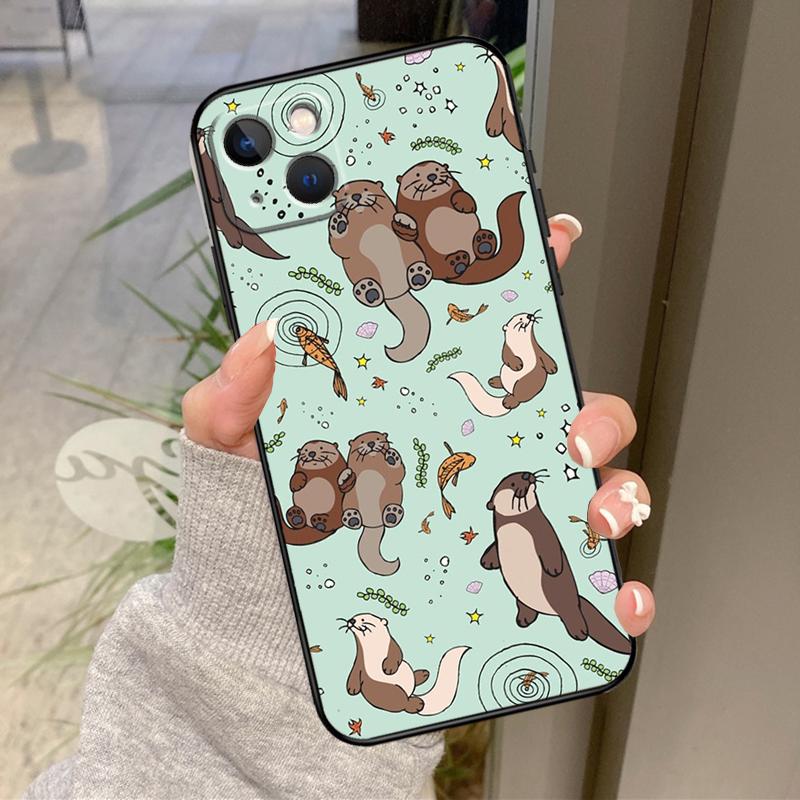 Чехол с узором «Морская выдра» для iPhone 16 Pro Max 15 14 12 11 13 17 Pro Max Plus 12 13 Mini 16e 17 Air Задняя крышка