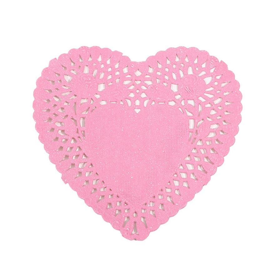 100 шт./набор элегантных бумажных салфеток для поделок 4 дюйма/6 дюймов в форме сердца, полые кружева, впитывающие масло бумажные валентинки для выпечки, Deocr