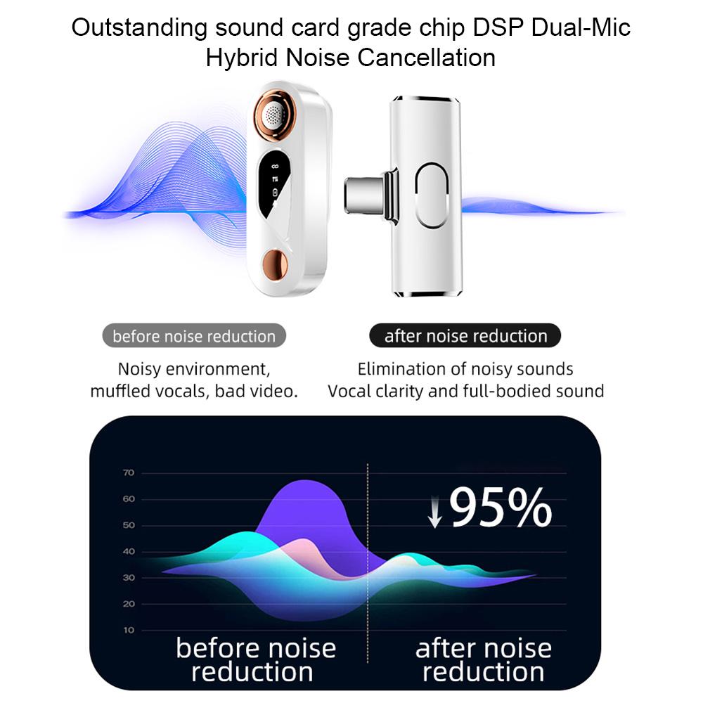 2.4G Wireless Microphone Professional Lapel Microphone Clip On Mics Dual Digital Noise Reduction No