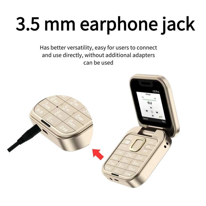 I16 PRO складной мини мобильный телефон 2G две SIM-карты быстрый набор Magic Voice экран 1,77'' разъем 3,5 мм раскладной сотовый телефон Type-C