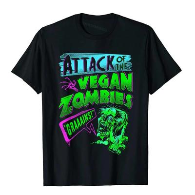 Футболка Attack Of The Vegan Zombies для вегетарианцев на Хэллоуин, хлопковый мужской топ, футболки, топы на заказ, футболки, майка