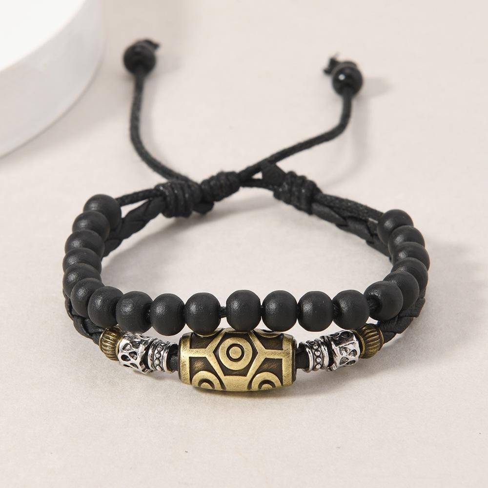 Мужское ожерелье с подвеской из плетеной вощеной веревки в стиле ретро-панк