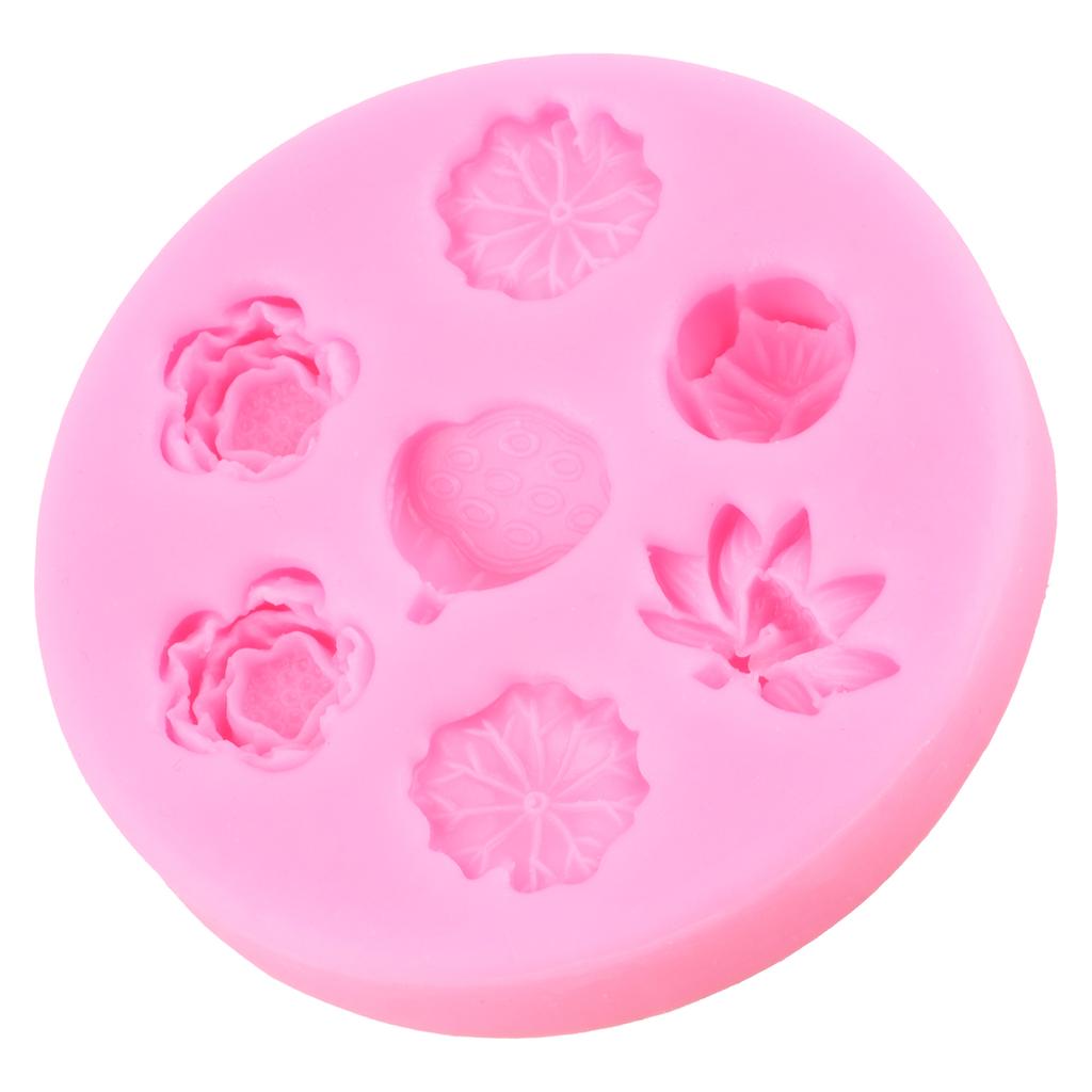 Форма для помадки в виде листьев лотоса, семена лотоса, силиконовые формы, инструменты для украшения торта, шоколадные конфеты, смоляные глиняные формы