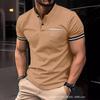 Летняя мужская повседневная футболка-поло с воротником-стойкой и короткими рукавами