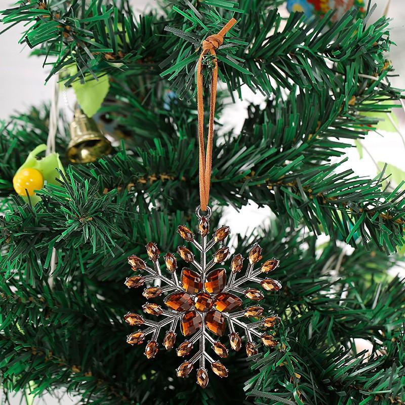 Best-selling Christmas Snowflake Zinc Alloy Ornaments Colorful Snowflake Pendants Christmas Trees Small Commodities