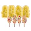 92MF Silicone Ice Lolly Maker Mold for Healthy Snacks 4 Compartments Ice Cream Tray
