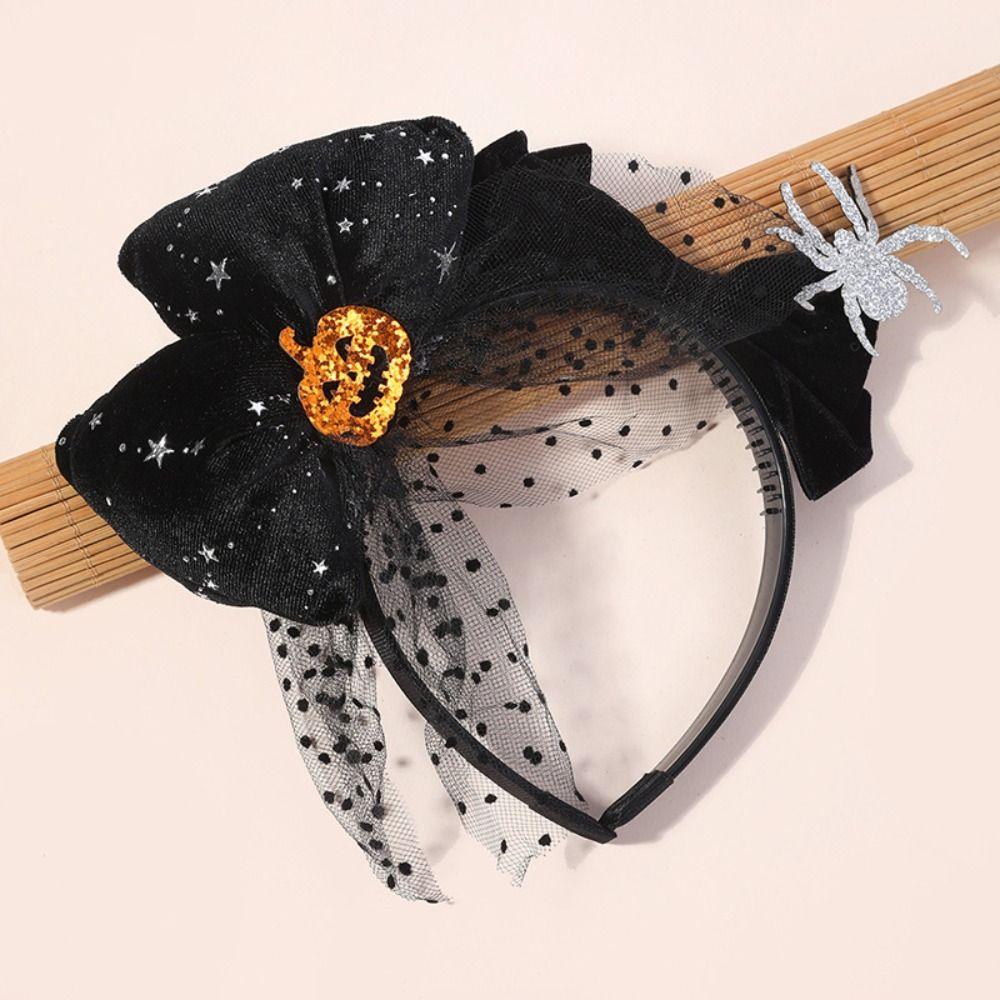 Headdress Halloween Hair Hoop Exquisite Pumpkin Hair Band Trendy Halloween Bow Hairband Women