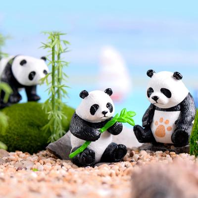 4шт милая панда миниатюрные животные пейзаж сад кукольный домик DIY орнамент