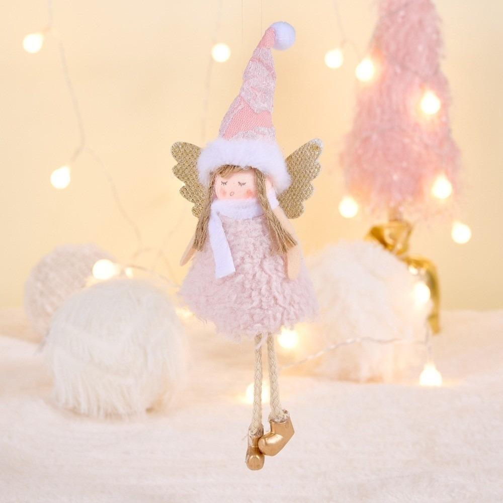Pink Color Christmas Decoration Figurine Design Angel Pendant Christmas Tree Pendant  Holiday Decor