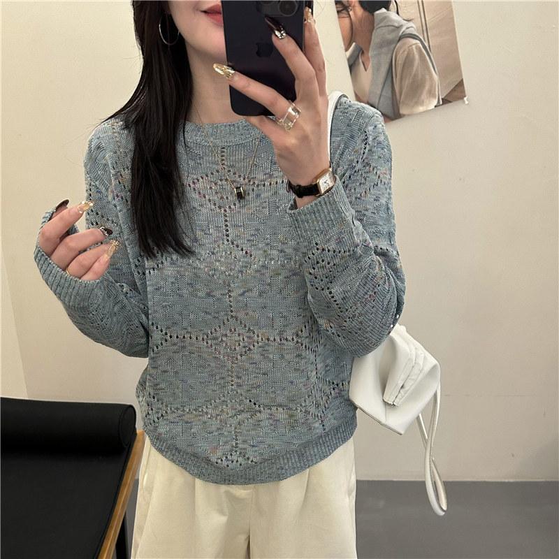 Women Autumn Winter Loose Knitted Sweater Soft Warm Long Sleeve Solid Color Casual Oversized Pullover Daily Streetwear Tops