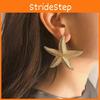 Chic Silver Starfish Earrings Trendy Alloy Plated Beach Holiday Accessory
