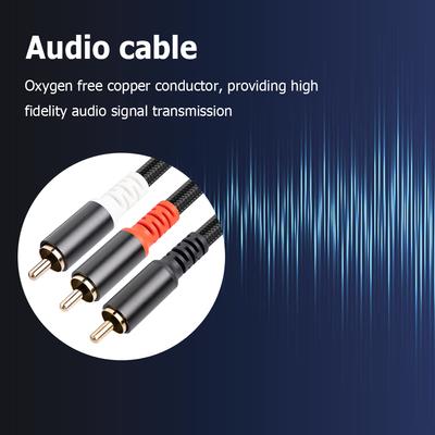 1/2/3/5M RCA на 2 RCA Адаптер Аудиокабель Гибкий RCA на 2RCA Y-разветвитель Вспомогательный аудиошнур для ТВ Усилителя DVD-плеера