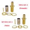 RF Coaxial Connector RP-SMA-KY-3 Male Female Bulkhead Crimp for RG58 RG142 SYV50-3 Cable Wire Terminal Adapter