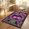 Cherry Blossom Theme Soft Crystal Velvet Rug Custom Name & Text Print Non Slip Floor Rug for Bedroom Living Room