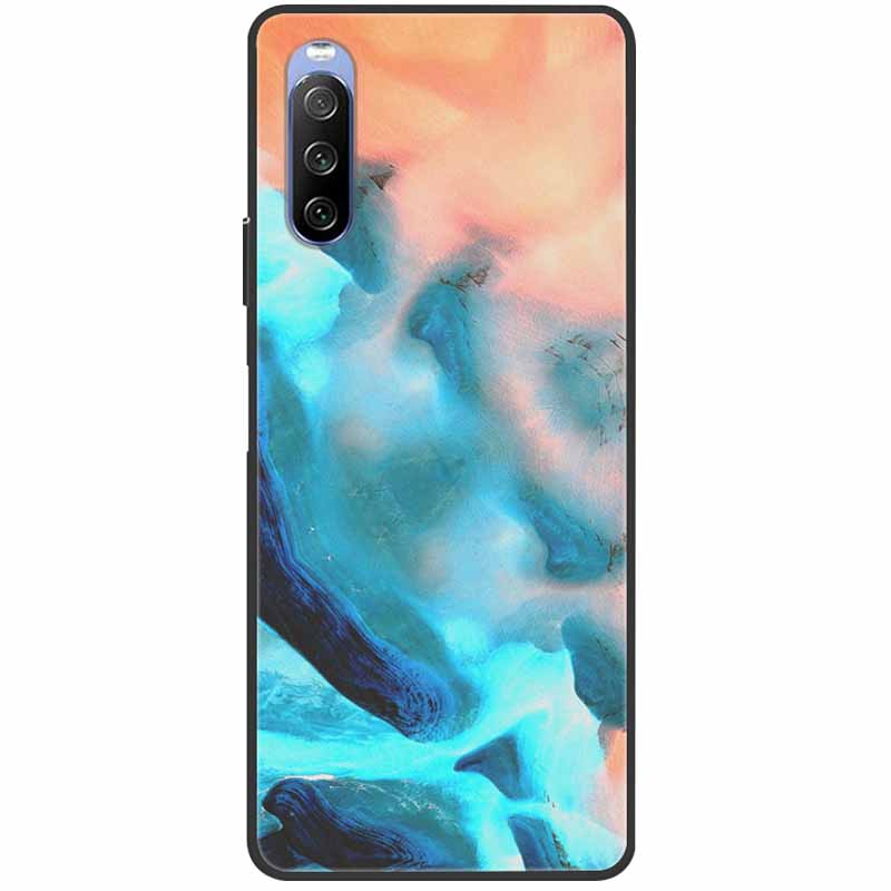 Мягкий чехол для Sony Xperia 10 III Case 5 III Мягкий силиконовый Черные чехлы для Sony Xperia 1 III / Xperia1 XZ4 Чехлы Крутой Мрамор