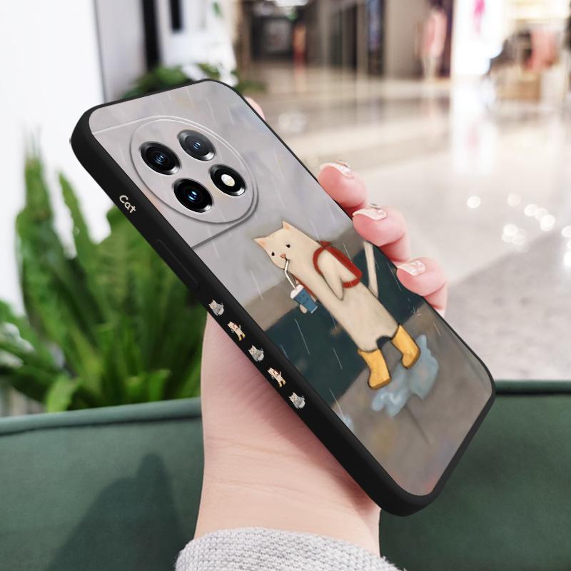 Чехол для телефона 'Кошка из оригами' для Oneplus 13 13R 12 12R 11 11R 10 10R 10T 9R 9RT 9 8T 8 7 7T Pro 5G Жидкий силиконовый чехол