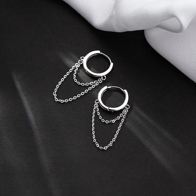 Женские серьги-каффы с кисточками и кругами: Уникальные, модные серьги-цепочки с двойным слоем