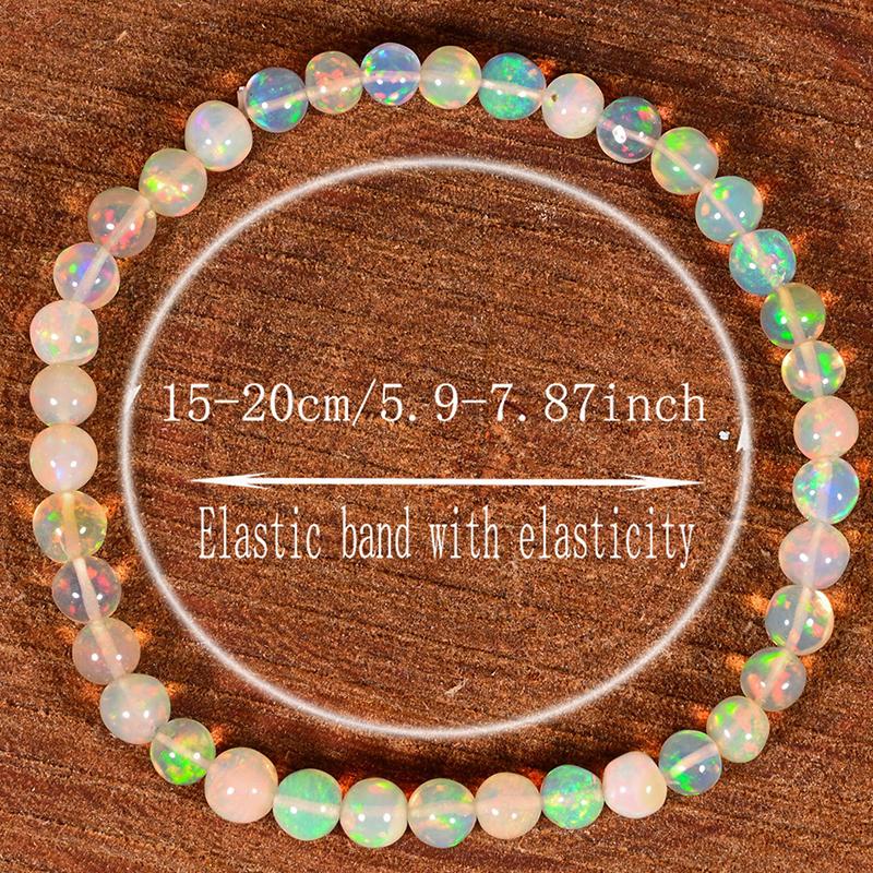 Натуральный Опаловый Браслет Для Женщин Эластичная Резинка Целебный Кристалл Украшение Помогает Поддерживать Эмоциональный Баланс