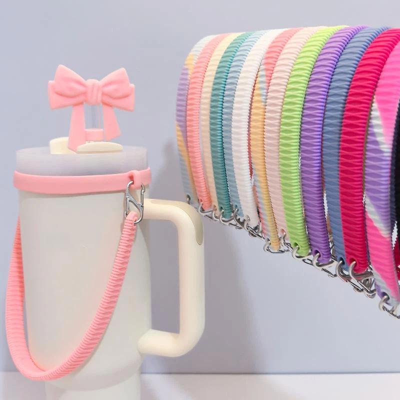 1Pcs Soft Durable Silicone Water Bottle Handle Water Bottle Sling Carrier Holder Strap For Most 8-40Oz Bottles Cup Accessories
