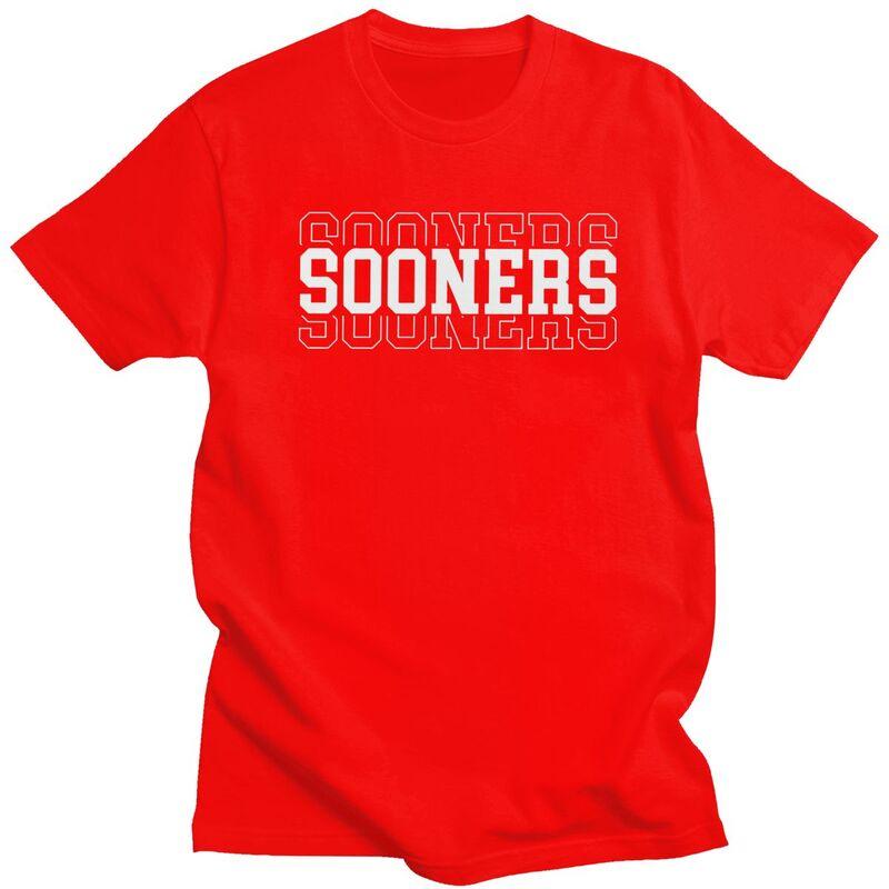 Игровой день Sooners Футболка Оклахома для мужчин Футболка Повседневная Уличная одежда Футболка с коротким рукавом Приталенная одежда Подарок
