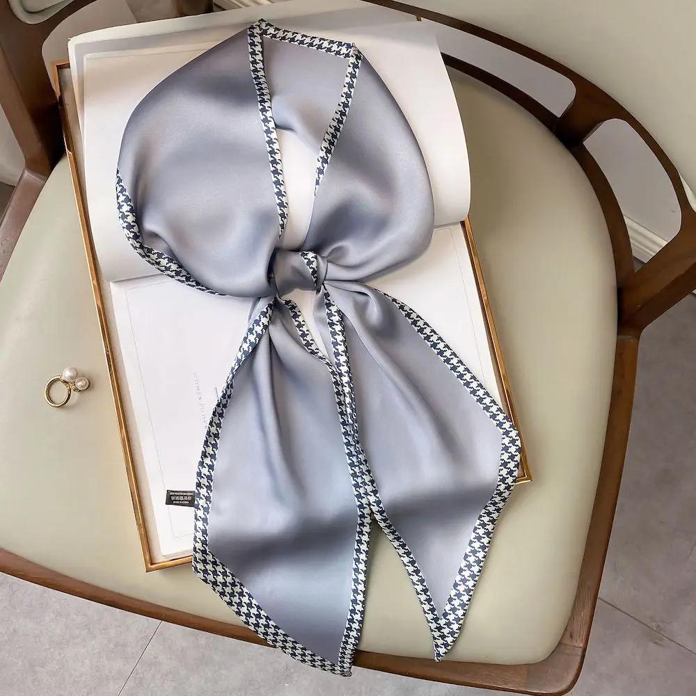 Длинный шелковый шарф-мешок, галстук, женская шея, узкие шарфы, повязка на голову, платок, принт лошади, брендовая женская шейная лента, весна, новинка