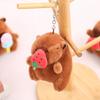 Creative Strawberry Watermelon Ice Cream Capybara Plush Toy Pendant Keychain For Kids Gift