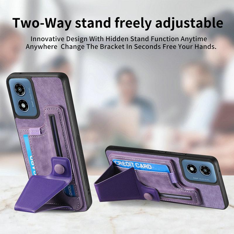 Кожаный держатель для карт Capa для Motorola Moto G56 G85 G55 G45 G05 E15 S50 Edge 60 Fusion Edge50 Pro 50 Neo 5G Бампер Задний чехол
